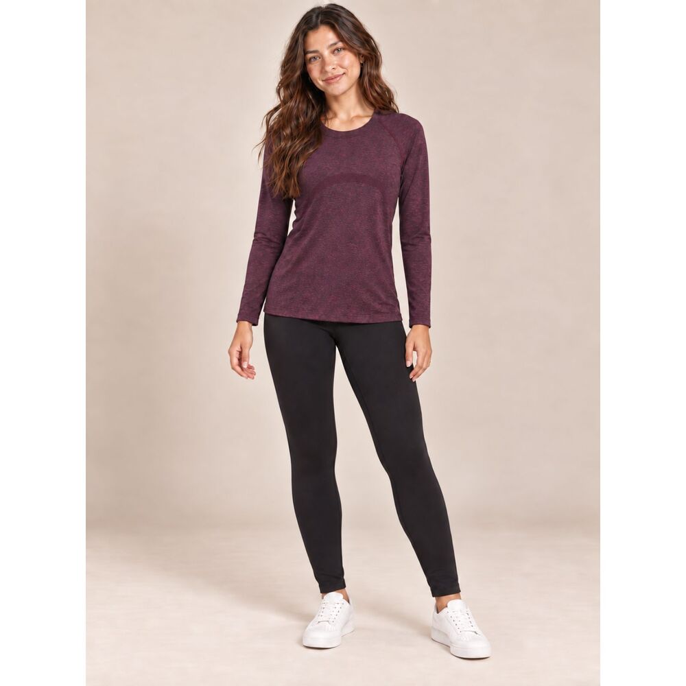 Lululemon Swiftly Tech Long Sleeve Running Top Burgundy Size 6